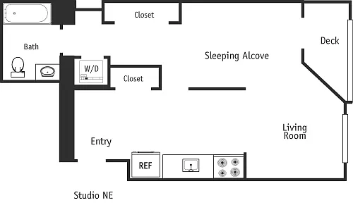 Floor plan Studio NE 660