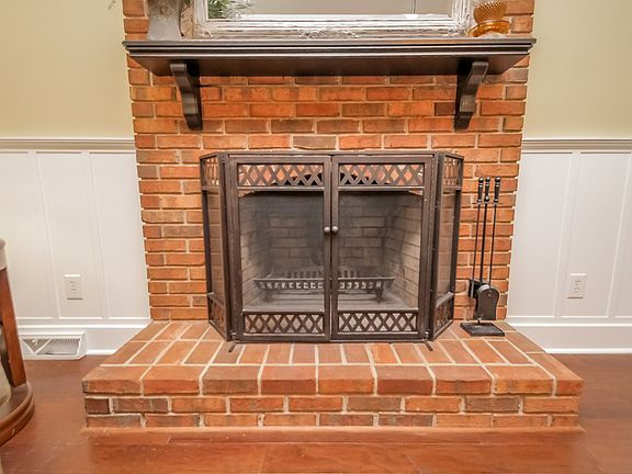 Wood burning fireplace