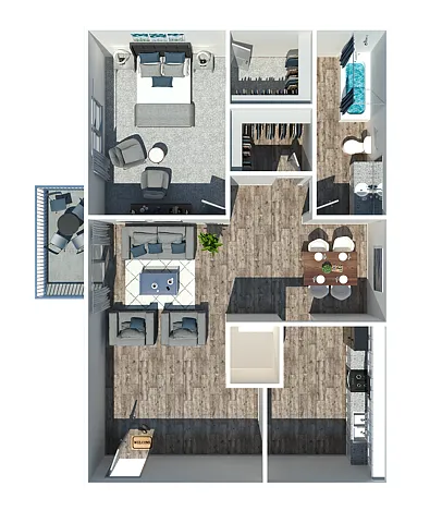 Floor plan One Bedroom B