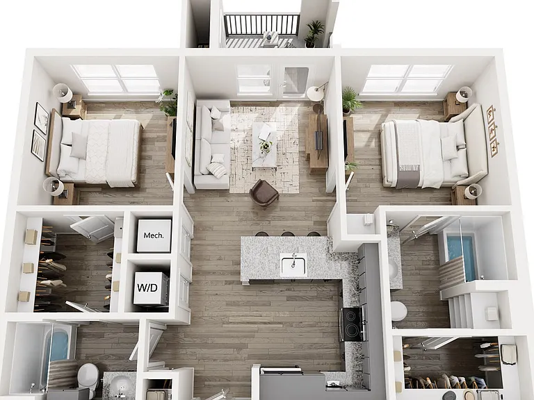 B1B - 2X2 floor plan Sunstone Apartments