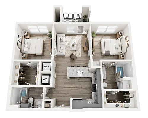 Floor plan B1C ADA - 2X2