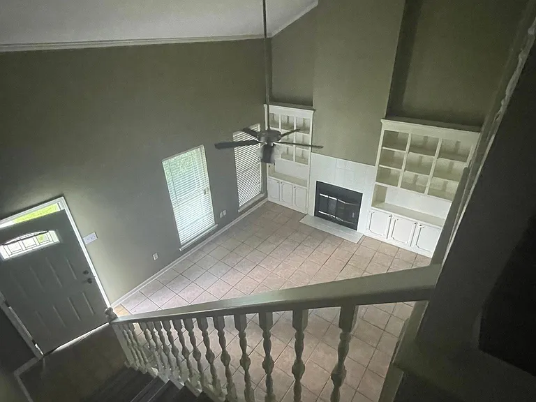 looking down on the living room