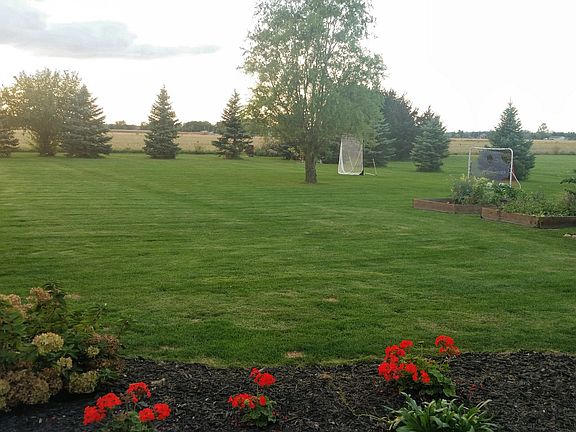 Large back yard with garden