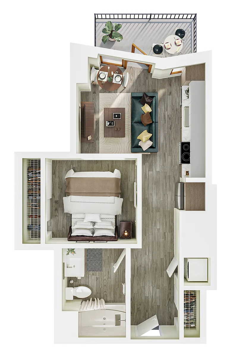 Floor plan 1 Bedroom A6