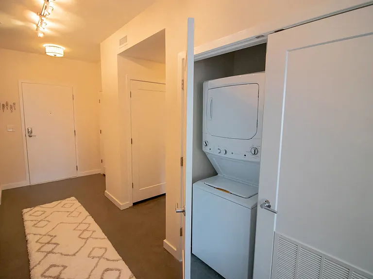 All apartments at Penstock Quarter come equipped with a stackable washer and dryer within the apartment.