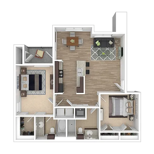 Floor plan 2x2 - Claiborne
