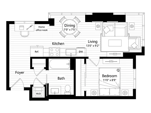Floor plan MA15 | 1 Bed | 1 Bath