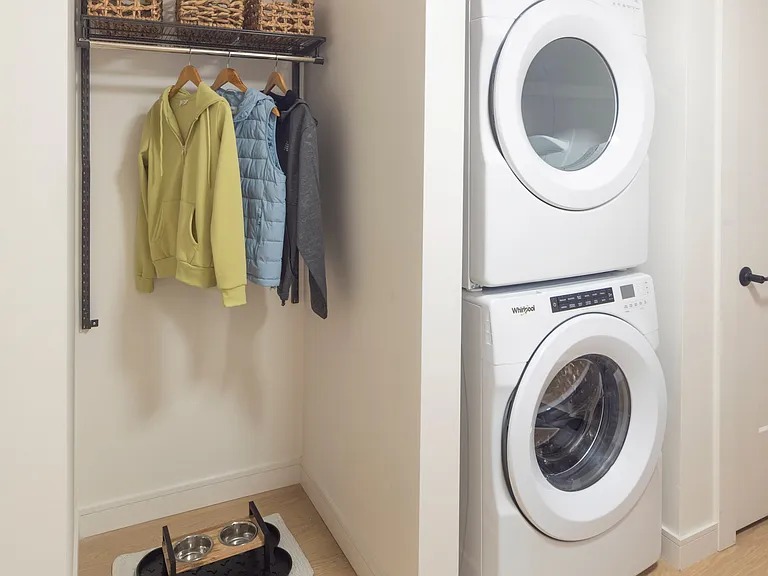 Convenience meets modern living with in-home washer and dryer, making laundry day a breeze
