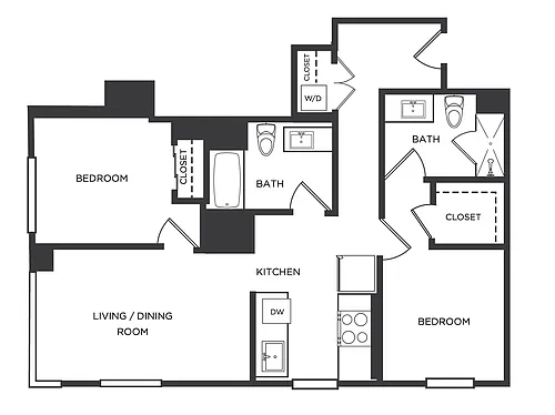Floor plan 2 Bed/2 Bath-U