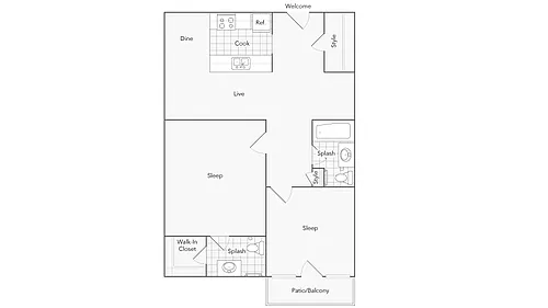 Floor plan Des Plaines North - 2x1.5