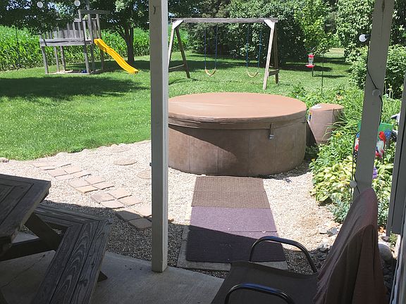 Hot tub and playground equip