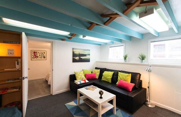 Living area with door to Bedroom