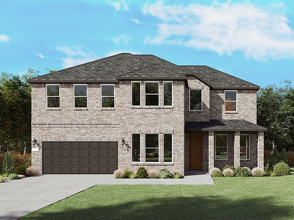 The Oglesby, a two-story new home design shown with home exterior TR 201