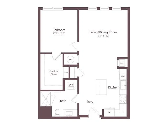 Floor plan A4 | 1 Bed | 1 Bath
