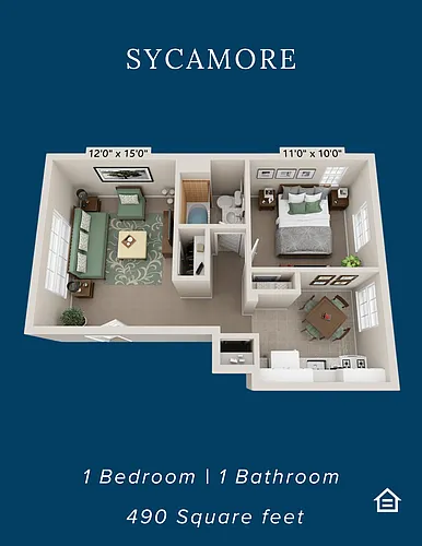 Floor plan 1 Bedroom 1 Bathroom