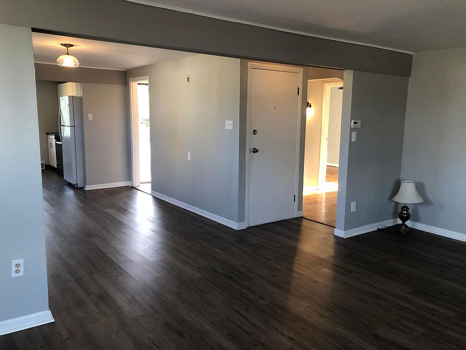 Entry (center) living room and dining room.