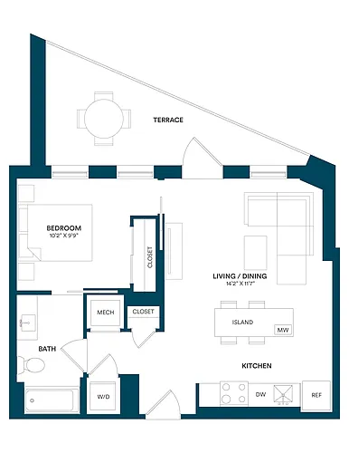 Floor plan 1 Bed/1 Bath-F TYP 06