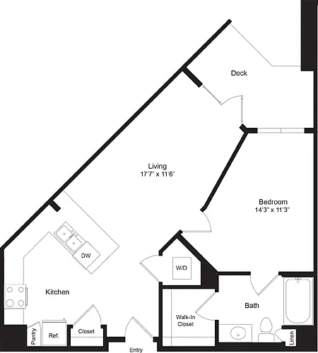 Floor plan One Bedroom L