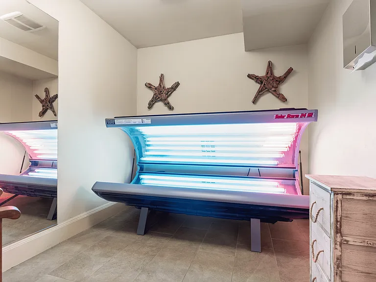 Achieve a golden glow with the convenience of our on-site tanning bed.