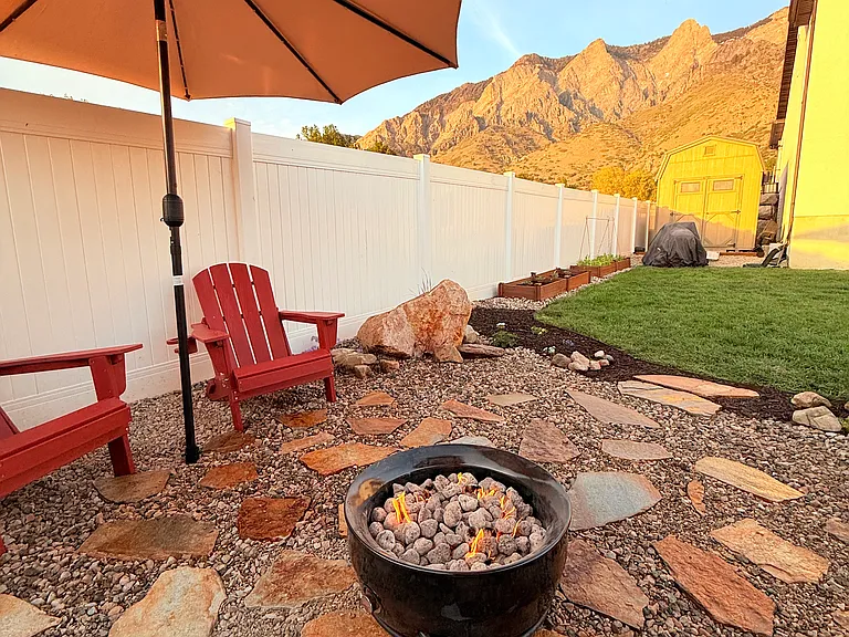 Fire pit with Mountain View
