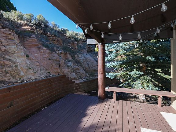 Patio with private hot tub