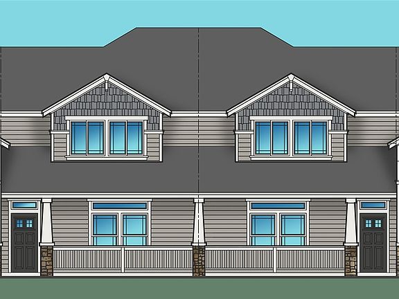 Front Elevation - Unit D. For illustrational purposes only. Actual plans and specs may vary.>