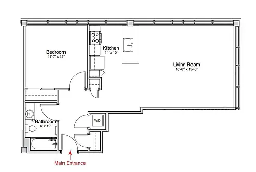 Floor plan One Bedroom
