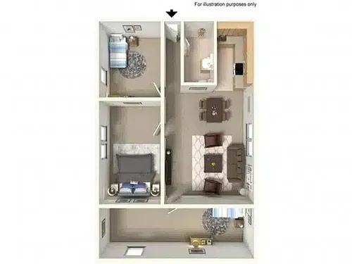 Floor plan 3 Bedroom, 1 Bathroom