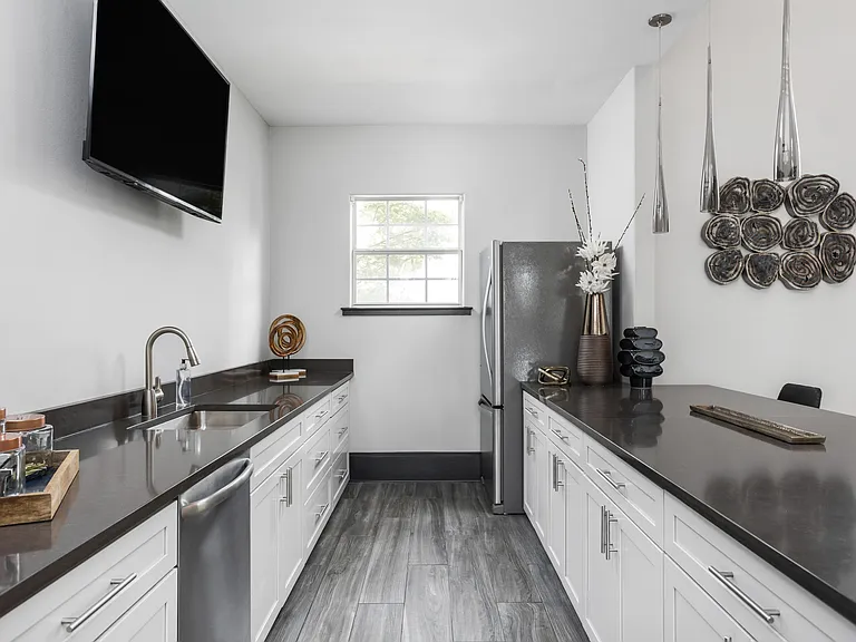 Galley Kitchen View in Clubhouse