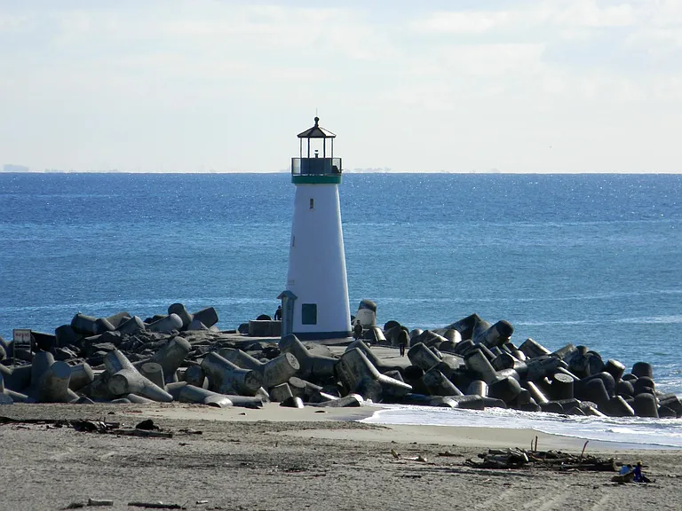Harbor Lighthouse at Seabright Beach & End of our Street