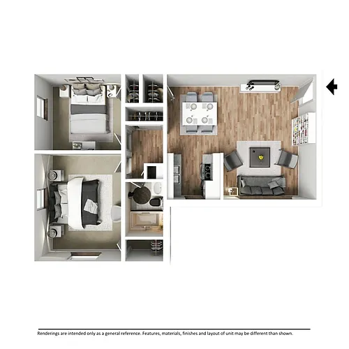 Floor plan 2BD/1BA
