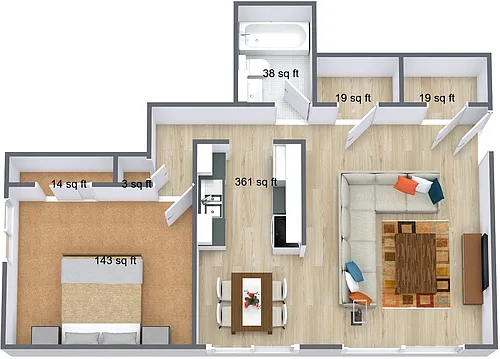 Floor plan One Bedroom