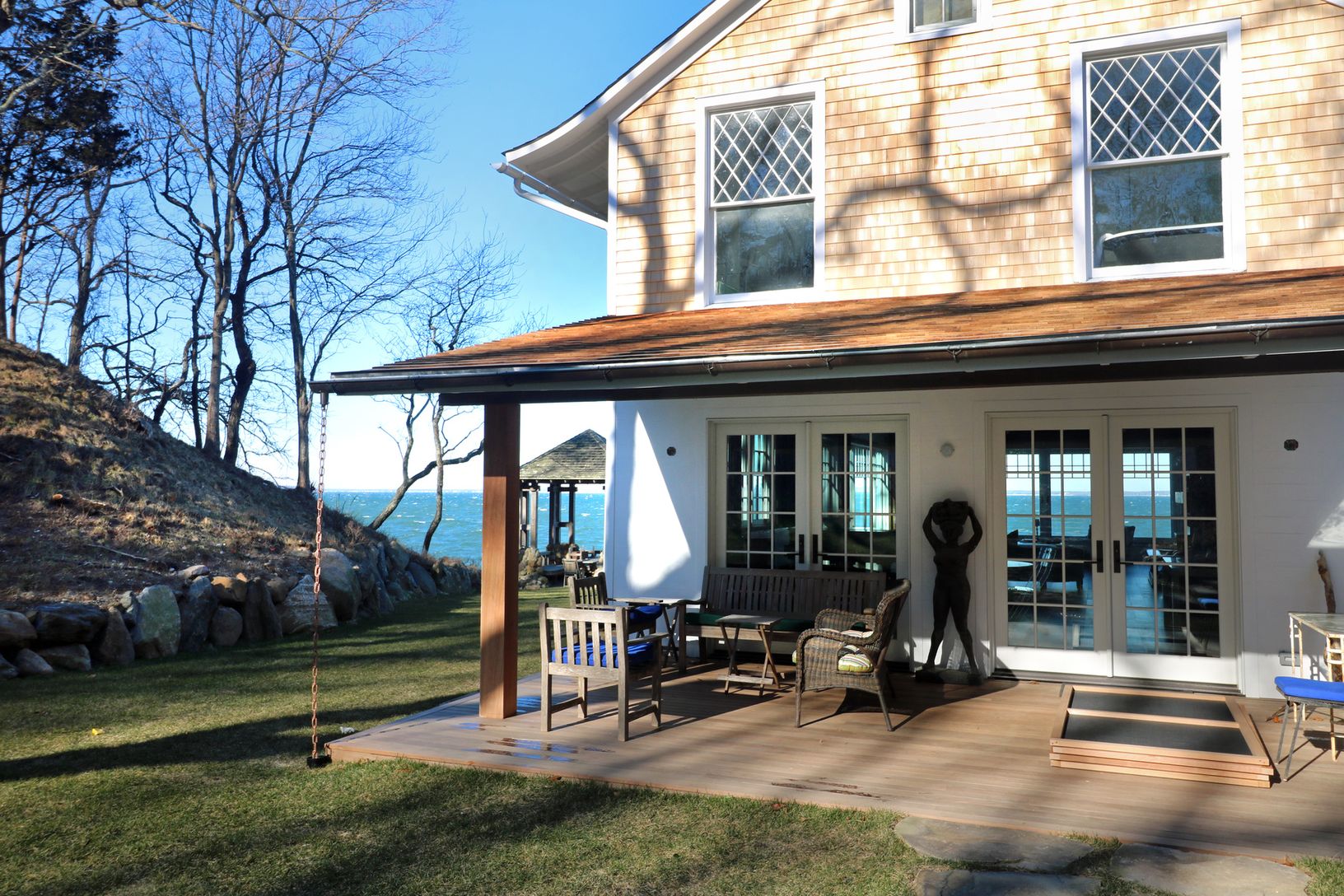  View through house to bay & beyond 