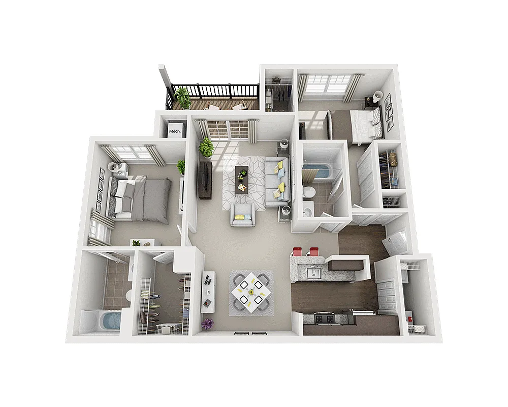 Floor plan Two Bedroom B2C