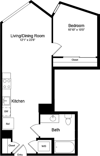Floor plan 1 Bedroom F