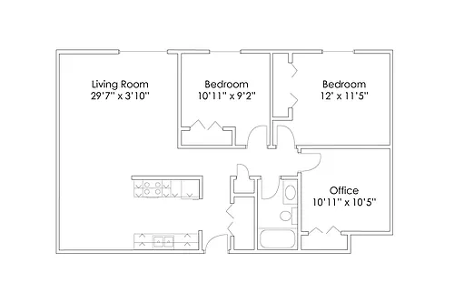 Floor plan 2 Bedroom D