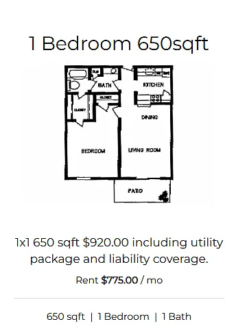 Floor plan 1X1