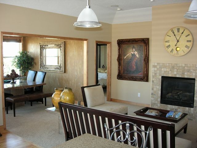 Living room and formal dining room