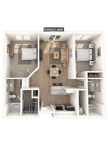 Floor plan Traditional 2x2 849-1584 SF
