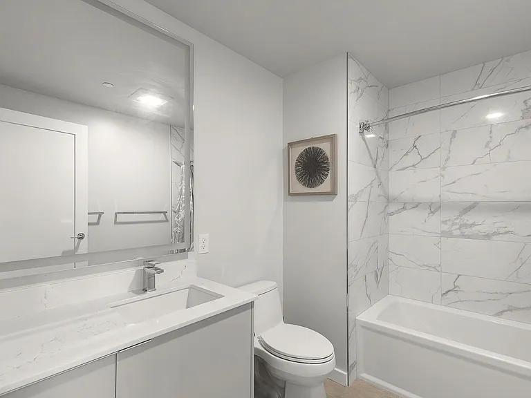 large modern and sleek bathroom