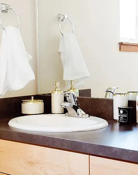 .5 bath attached to downstairs bedroom