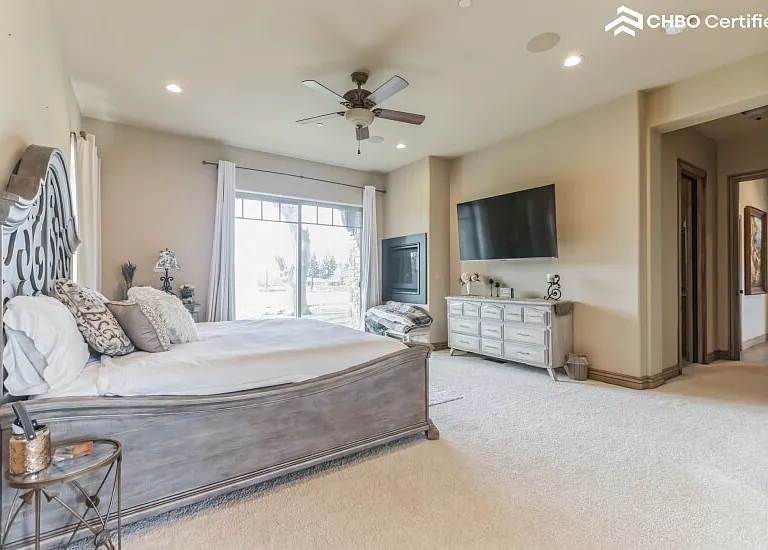 First floor Master bedroom with gas fireplace