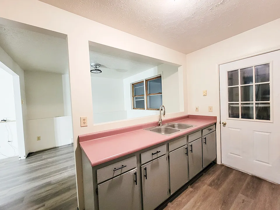 View looking into the dining room, open from kitchen