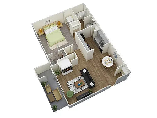 Floor plan One Bedroom One Bath