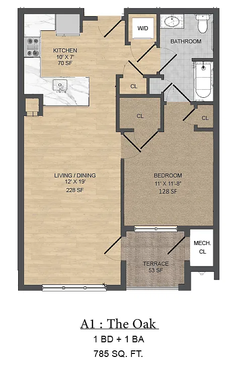 Floor plan A1 - Oak