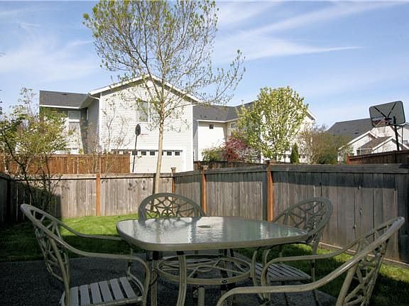fenced backyard