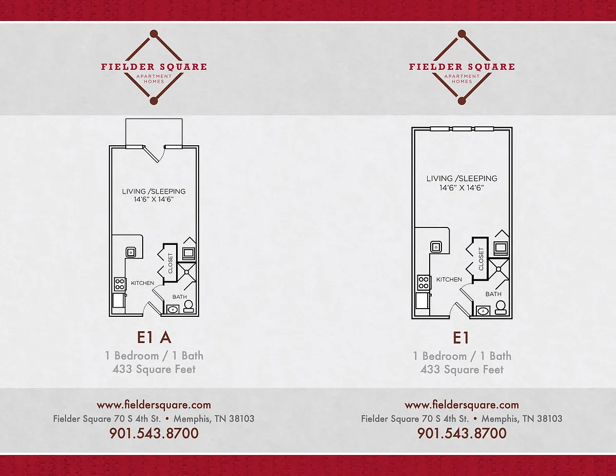 Floor plan E1 Studio