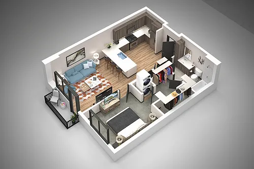 Floor plan 1 Bed/1 Bath