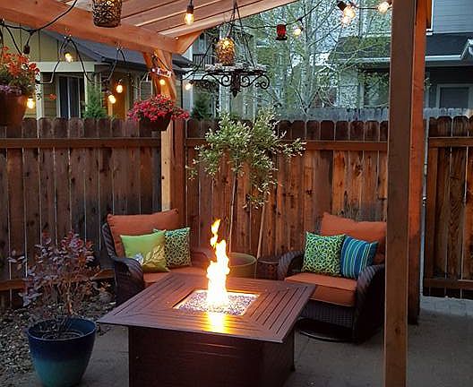 Patio, Pergola & firepit