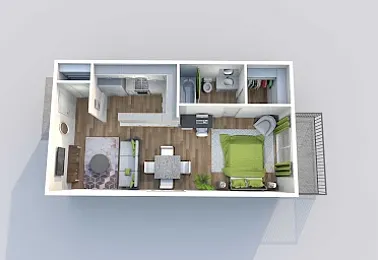 Floor plan Studio 1 Bathroom